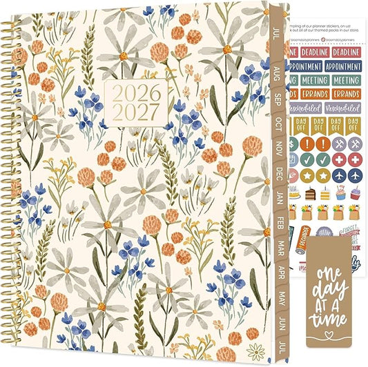 bloom daily planners 2026-2027 (8.5" x 11") Academic Year Day Planner (July 2026 - July 2027) - 13 Months Weekly & Monthly Agenda Organizer with Stickers & Tabs - Whimsical Wildflowers