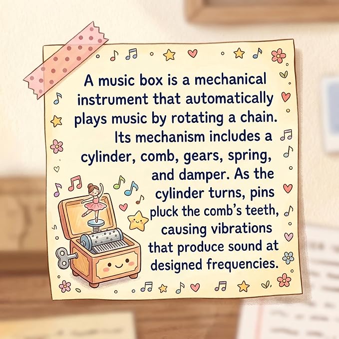 STEM DIY Mechanical Music Box Building Kit for Kids Aged 6+ - Educational Hands-on Toy, Assemble Your Own Sound Box, Creative Science Experiment Gift Idea