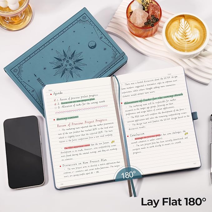 EMSHOI Lined Journal Notebook, 320 Numbered Pages, A5 Size (5.7'' x 8.3'')