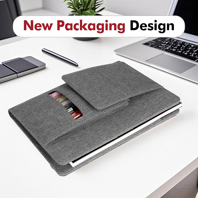 Journal Cover for Rocketbook Flip | 6"x9" Steno Pad Holder & Top Spiral Notebook Cover | Waterproof Folio with Pen Loop & File Pocket for A5, Executive Size Notebooks (Gray)