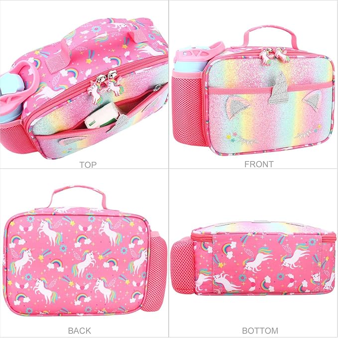 RHCPFOVR Kids Lunch Bag - Insulated Lunch Box for Boys Girls,Washable Lunch Bag and Reusable Toddler Leak-proof Lunchbox for School and Daycare