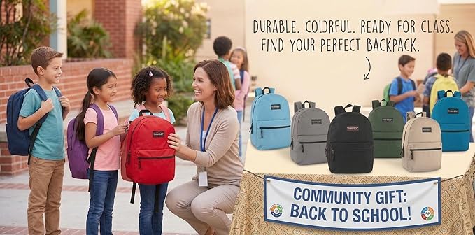 Trail maker Classic 17 inch Backpacks with Adjustable Padded Straps | School Backpacks for Girls, Boys (Grey)