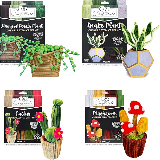 WeVeel Cozy Craftworks Chenille Stem Craft Kit (Plants)