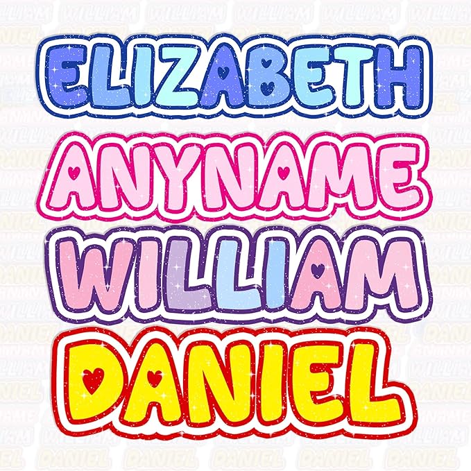 Custom Name Sticker Personalized Color Text Beautiful Glitter Vibe Decal Waterproof Die Cut Vinyl & Transparent DTF Decal for Water Bottle Laptop Car Helmet Gifts for Men Women