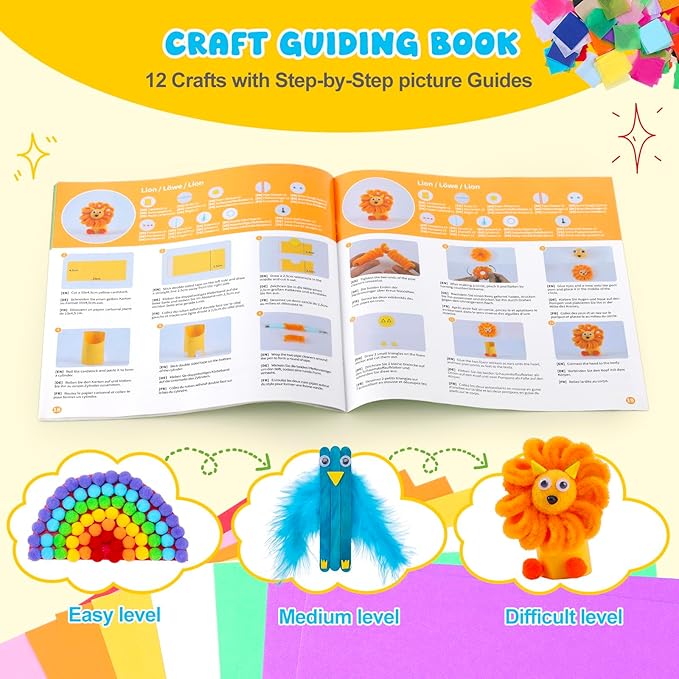 Zefy 3200+ Pcs Arts and Crafts Supplies for Kids, All in One Craft Kits with 12 Crafts Design, DIY School Supplies Kit Craft Box Easter Gifts for Girls Boys Ages 4-12