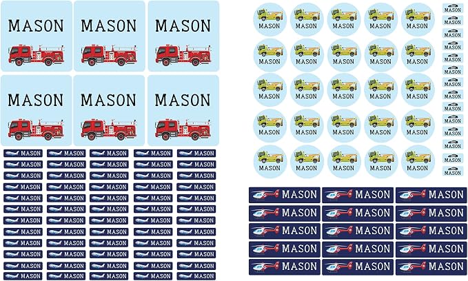 Andaz Press Custom Personalized Waterproof School Name Labels, Calling All Units, 120-Pack, Kids Labels Combo Pack, Customizable Multi-Use Name Stickers for Preschool, Daycare, Supplies, Office
