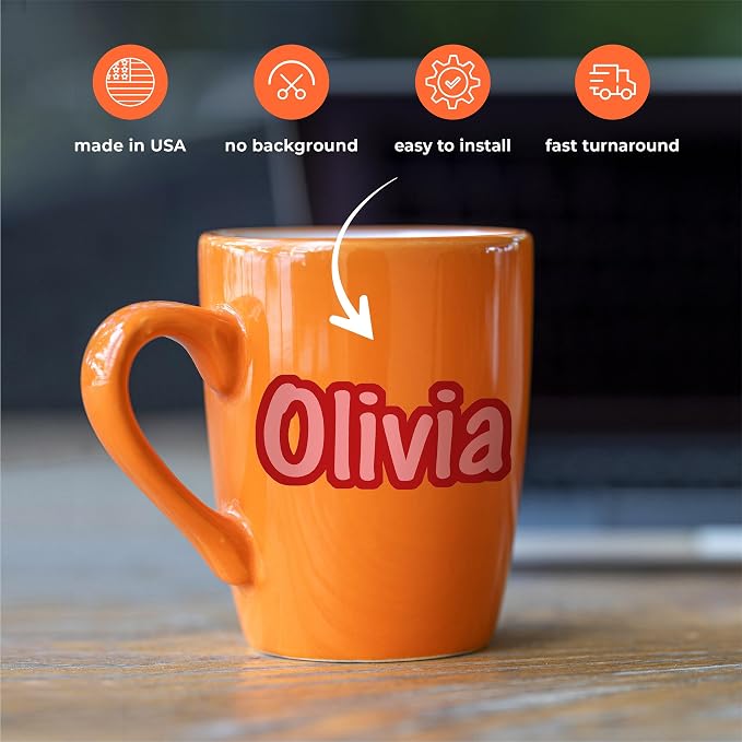 Custom Name Stickers, Personalized Vinyl Lettering Name Decals for Bottles | Waterproof custom sticker with name for cups, laptops, tumblers, cars, school supplies & more. Any color and size, 3 designs.
