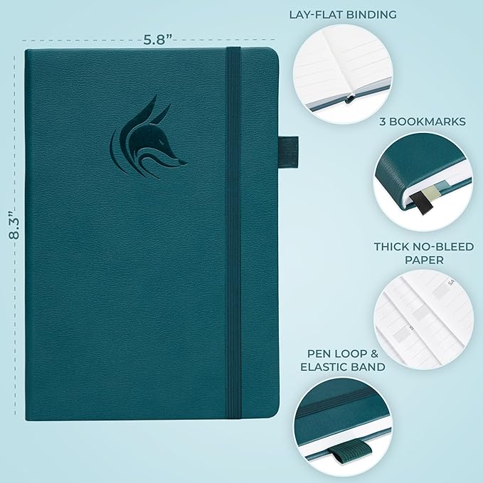 Clever Fox Dated Hourly Weekly Planner 2026 – Daily, Monthly & Yearly Agenda Organizer with Time Slots – Hardcover Journal, A5 Size (Dark Teal)