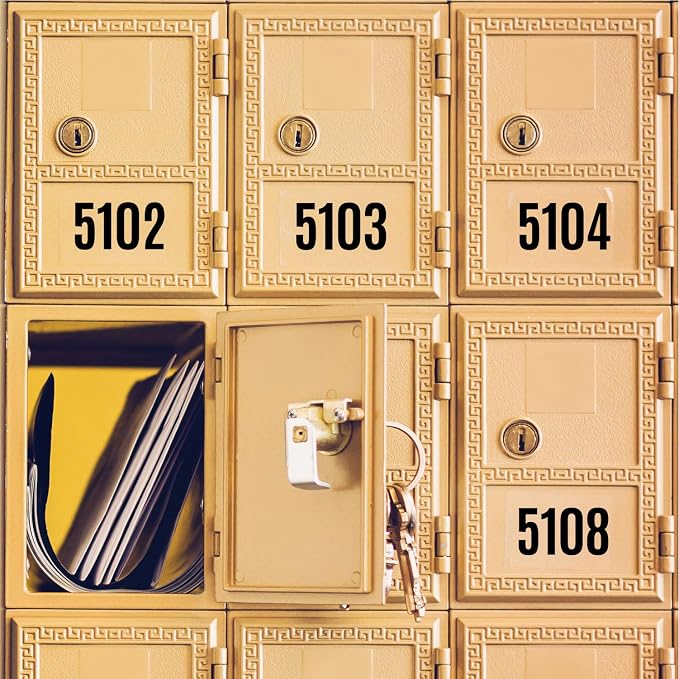Number Stickers 4 Inch, 6 Sheets Large Vinyl Numbers, Waterproof Self Adhesive Decals for Mailbox Numbers, House Address Signs, Business Windows, Doors and Outdoor Labeling (Black)
