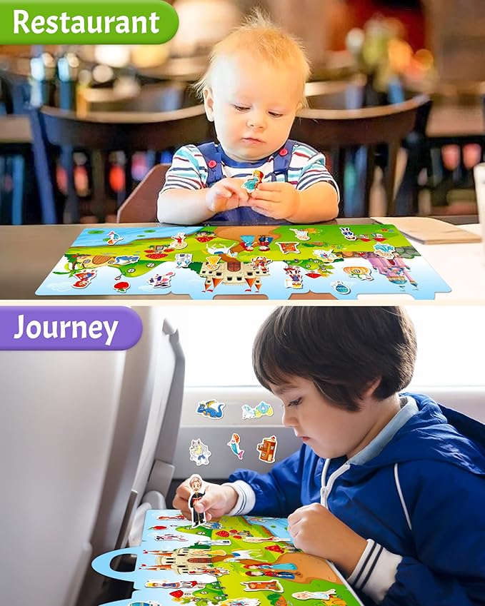 Benresive Reusable Sticker Book for Toddlers, Travel Stickers for Kids, Toddler Crafts Activities Toys, Birthday Gifts for Boys & Girls - Fairy