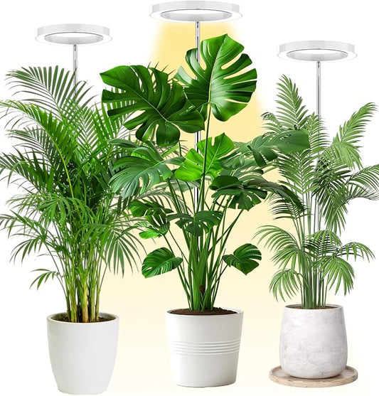 Plant Grow Light,LED Growing Light Full Spectrum for Indoor Plants,Aluminum Black Plant Lights,Height Adjustable, Automatic Timer, 5V Low Safe Voltage
