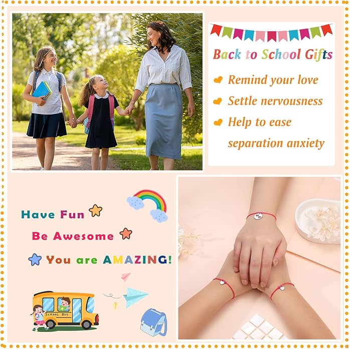 3PCS First Day of Preschool/Kindergarten/1st Grade Gift, Back to School Bracelets Set for 3