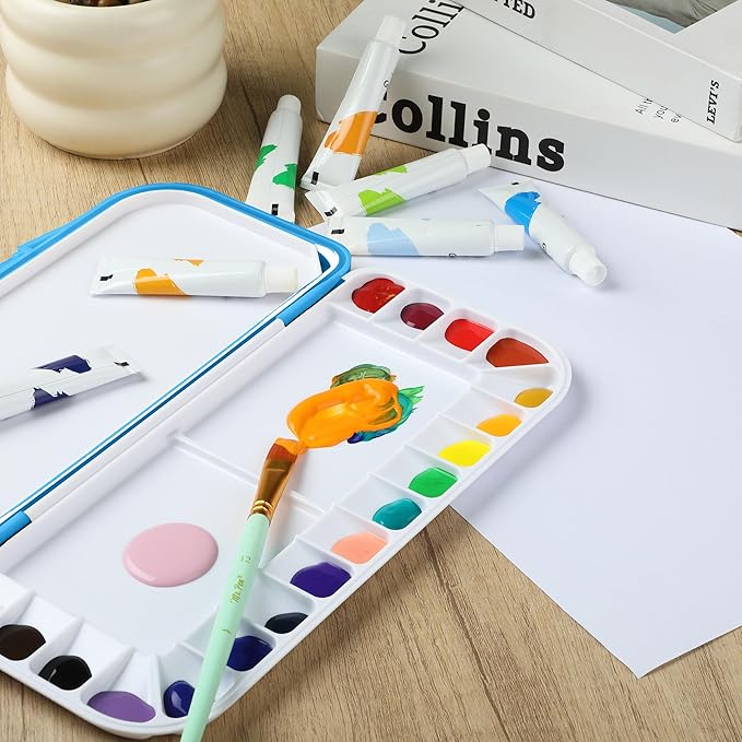 Mr. Pen- Airtight Watercolor Palette with Lid, 18 Wells & 2 Mixing Areas, Lightweight Sealing Paint Palette for Travel, Painting, Watercolor Mixing, Art Class and Studio Use