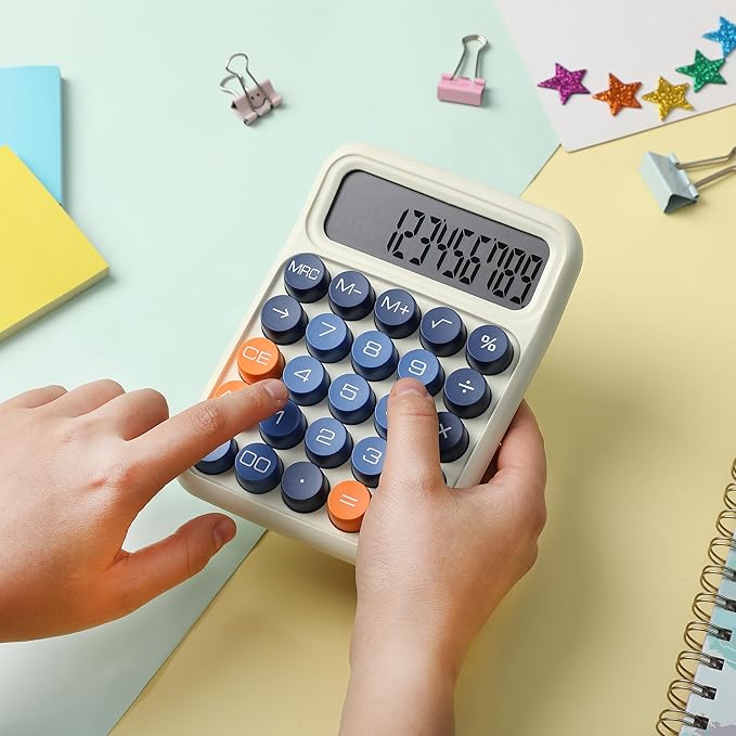 Mr. Pen- Mechanical Switch Calculator, 12 Digit Large LCD Display, Colorful with Big Buttons, Mechanical Switch Calculator for Home, School, Office