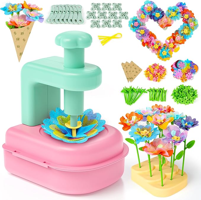 beefunni Flower Bouquet Craft Kits, DIY Crafts for Kids Ages 4-6-8, Upgrade Wreaths & Colorful Flowers Toys for 4 5 6 7 8+ Year Old Girl Birthday Gifts Ideas Educational Activities for Toddler