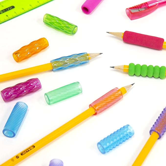 BAZIC PRODUCTS Pencil Grips, Assorted Colors, 8-Count