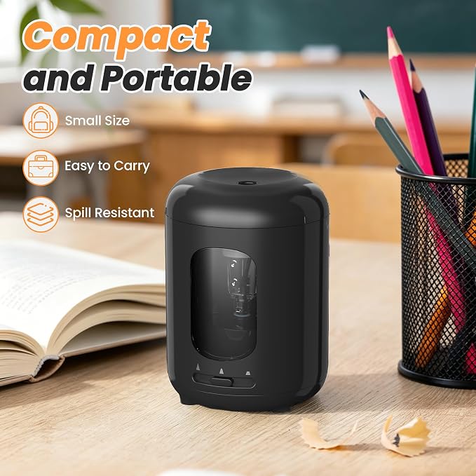 deli Electric Pencil Sharpener,3 Sharpness Modes,Battery Operated(6.5-8mm)