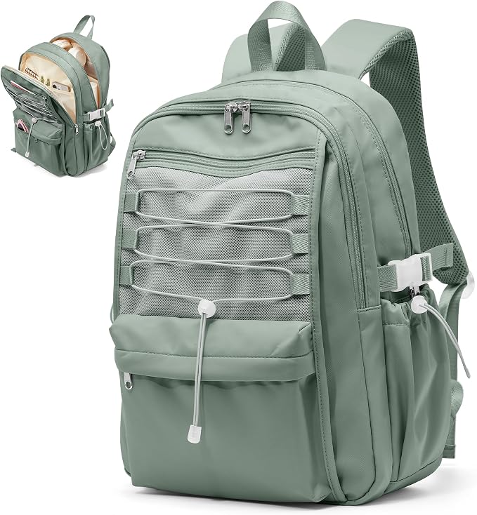 suwasp College Backpack for Women, Waterproof Laptop Backpack Fits 15.6 Inch Laptop, School Bookbag with Water Bottle Pocket, Anti Theft Work Backpack for College, Travel, Commuter,