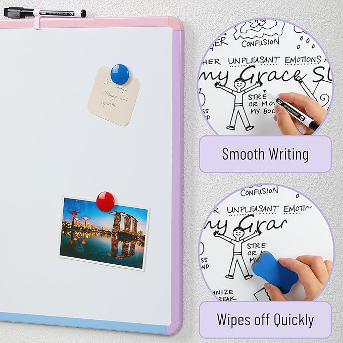 Mr. Pen- Magnetic Whiteboard Dry Erase, 18x24 Inches, Dry Erase Board with Black Fine Point Marker, Magnetic White Board for Students, Home, Office and Classroom