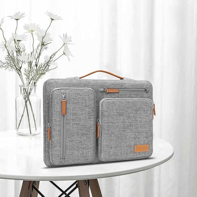 MOSISO 360 Protective Laptop Case 16 inch, 15-15.6 inch Laptop Sleeve Compatible with MacBook Pro 16, HP Acer Dell Lenovo ASUS, Side Open Carrying Case with 4 Zipper Pockets&Handle, Gray