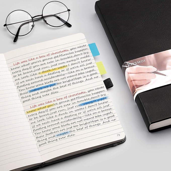 EMSHOI Lined Journal Notebook, 256 Numbered Pages, A5 Size (5.7'' x 8.3'')
