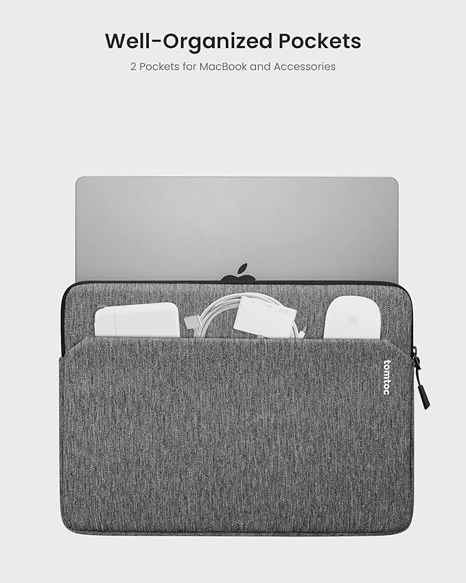 tomtoc Slim Laptop Sleeve for 14-inch MacBook Pro M5/M4/M3/M2/M1 Pro/Max 2025-2021, Water-Resistant Protective Case for 13.8 Inch Surface Laptop AI PC, Accessory Bag