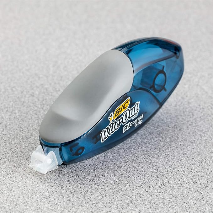 BIC Wite-Out Brand EZ Correct Grip Correction Tape,19.8 Feet,of White Correction Tape,Fast,Clean and Easy to Use Tear-Resistant-Tape Office or School Supplies,2 Count (Pack of 2)