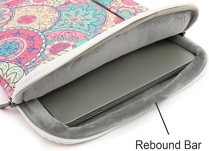 360° Protective Laptop Sleeve Case Bag with 3 Pockets,Handle,Luggage Strap for MacBook Pro 14 inch and 14 inch-14.4 inch Screen Laptop (Bandanna)