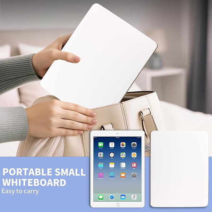 4 Pack Small White Board Dry Erase Boards Classroom Pack Mini White Boards 9" x12” Personal Whiteboards for Students Teachers School Supplies Lapboards