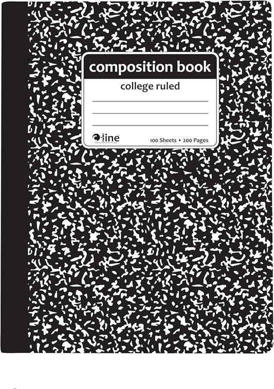 C-Line Composition Notebook, College Ruled, 1 Notebook, Black Marble (22022)