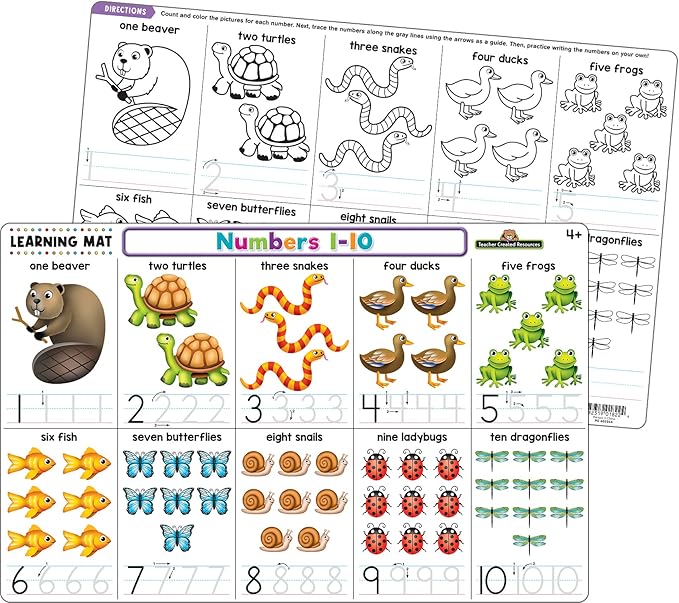 Teacher Created Resources Numbers 1–10 Learning Mat