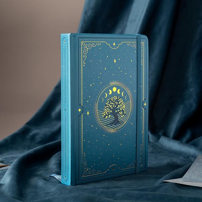 TIEFOSSI Tree of Life Journal, A5 Dotted Journal for Women Men, Dot Aesthetic Notebook with 190 Numbered Pages, Hardcover Vegan Leather Journals with Bookmark, 160 GSM Thick Paper