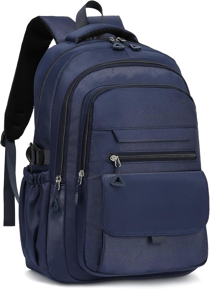 Phaoullzon Boys School Backpack for Girls, College Aesthetic Laptop Bookbag for Travel,Navy Blue