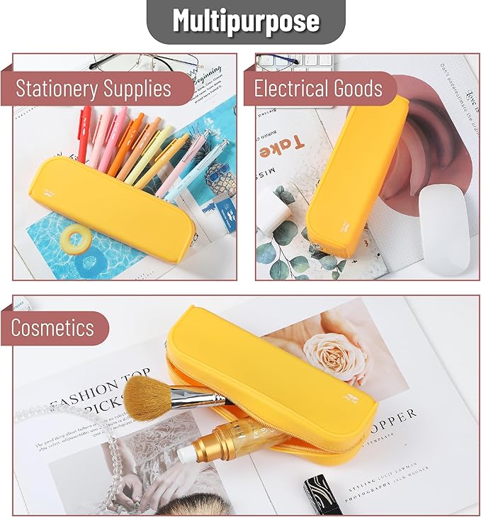 Mr. Pen- Silicone Pencil Case, Aesthetic Pencil Bag for Women, Makeup Pouch, Multifunctional Pouch for Stationery, Cosmetics and Electrical Goods Storage