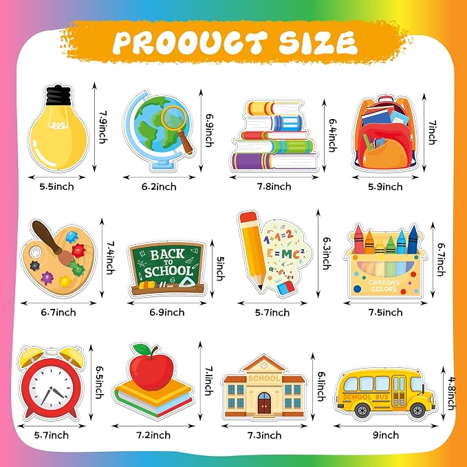 Joy Bang Back to School Decorations, Back to School Banner with Hanging Swirls Apple School Bus Pencil Balloons Welcome Back to School Photo Backdrop First Day of School Decorations Classroom Decor