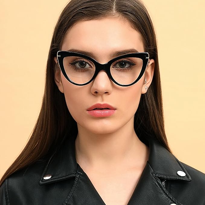 Oversized Cat Eye Reading Glasses for Women Fashion Cute Blue Light Blocking Computer Readers(3-Pair,1.00)
