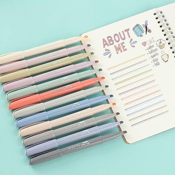 Mr. Pen- Highlighters, 12 Pack, Morandi Colors, Chisel Tip, Quick-Dry, Smear-Resistant, Odorless Highlighters for School, Office & Journaling