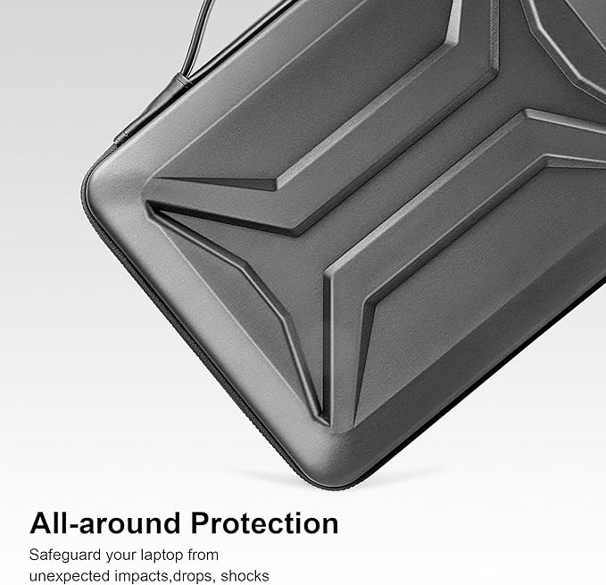 DOMISO 13.3-14 Inch Laptop Hard Case, Waterproof Shockproof Hard Shell Laptop Sleeve Protective Computer Bag for Macbook Pro/Lenovo ThinkPad/Dell XPS/HP Pavilion,Dark Grey