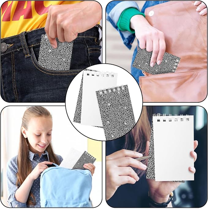 24 Pack Mini Notebook Composition Pocket Spiral Notebooks Notepads for Kids