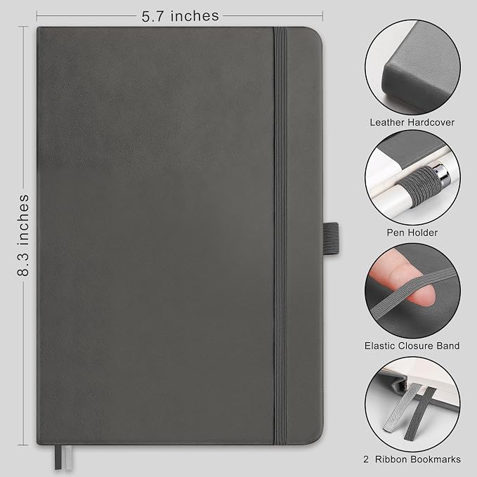 AHGXG Graph Grid Paper Notebook, 160 Pages, A5 Medium Size (5.7'' x 8.3'')