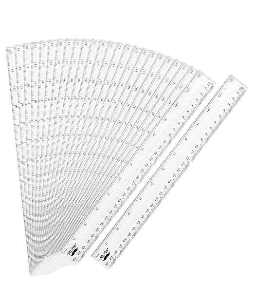 Mr. Pen- Bulk Plastic Rulers, 12 Inch, 24 Pack, Easy-to-Read Markings, Scratch-Resistant Design, Durable Clear Ruler for Crafting Office & School, School Supplies, Transparent Bulk Rulers