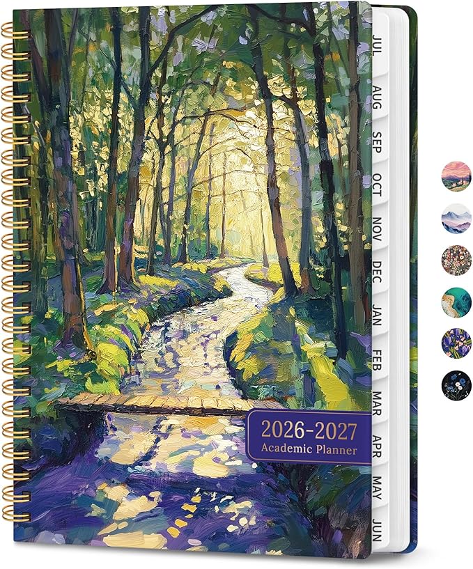 Planner 2026-2027, Monthly and Weekly Academic Planner July 2026 - June 2027, Hardcover Student Teacher Planning Agenda Calendar Book with Tabs, Perfect for Office School Supplies, A5 (6.3" x 8.5") - Golden Pathway