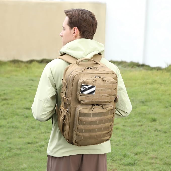 Wotony Military Tactical Backpack for Men Waterproof Daypack 3 Day Assault Pack Molle Bag with Water Bottle Holder