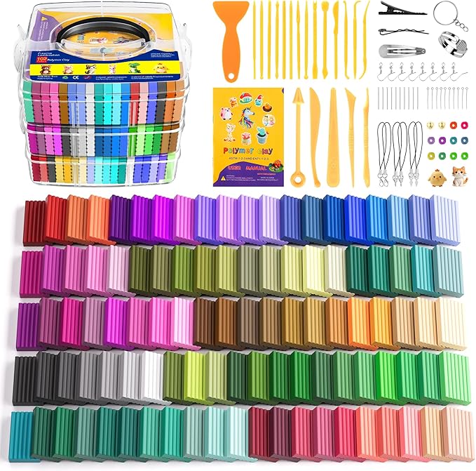 Artpar Polymer Clay Kit,102 Colors Modeling Clay for Kids,Oven Bake Molding Clay with Sculpting Tools Jewelry Accessories,Safe & Non-Toxic,DIY Arts and Crafts Gifts for Children & Adults