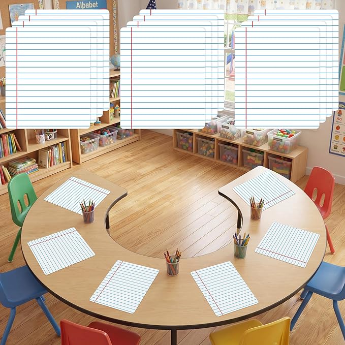 Lincia 12 Pcs Dry Erase Whiteboard Stickers for Classroom Table Classroom Decor Colorful Stickers for Whiteboard Wall Decor Removable Dry Erase Circles for School Teacher Supplies(Rule, Simple)