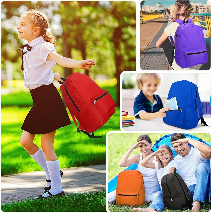 Silkfly 12 Pcs 17" Backpacks with 144 Pcs School Supplies Kits Includes Markers Scissors Rulers Sharpeners Ballpoint Pens Erasers Pencil Cases Pencils for Elementary Middle High School