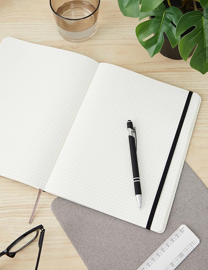 Moleskine Classic Notebook, Soft Cover, XL (7.5" x 9.5") Squared/Grid, Black, 192 Pages