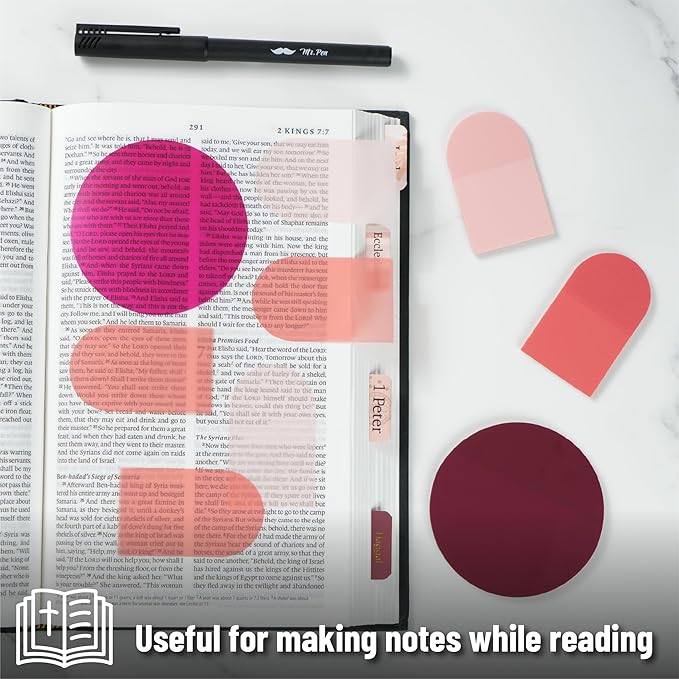 Mr. Pen- Transparent Sticky Notes Set, 150 Sheets, Transparent Sticky Notes with Black Fineliner Pen for Bible Study, Office, School, Planning, Journaling & Organization, Waterproof, Smooth Writing