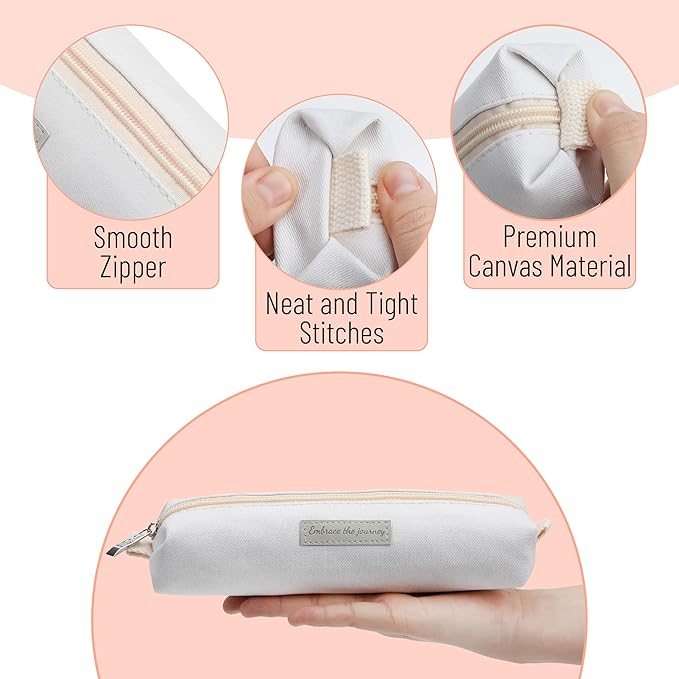 Mr. Pen- Cute Pencil Case Pouch, Multipurpose Canvas Bible Pencil Pouch, Smooth Zipper, Premium Material, Neat Stitches, Ideal for Stationery, Cosmetics, Electronics, School, Office, Travel