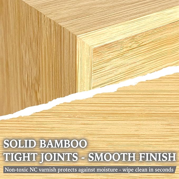 Bamboo Desk Organizer with 2 Drawers, Desktop Drawers Wooden Storage Box 13.4 x 7.1 x 7.5 Inches Countertop Organizer for Office Supplies, Solid Wood Tabletop Drawer No Assembly Required